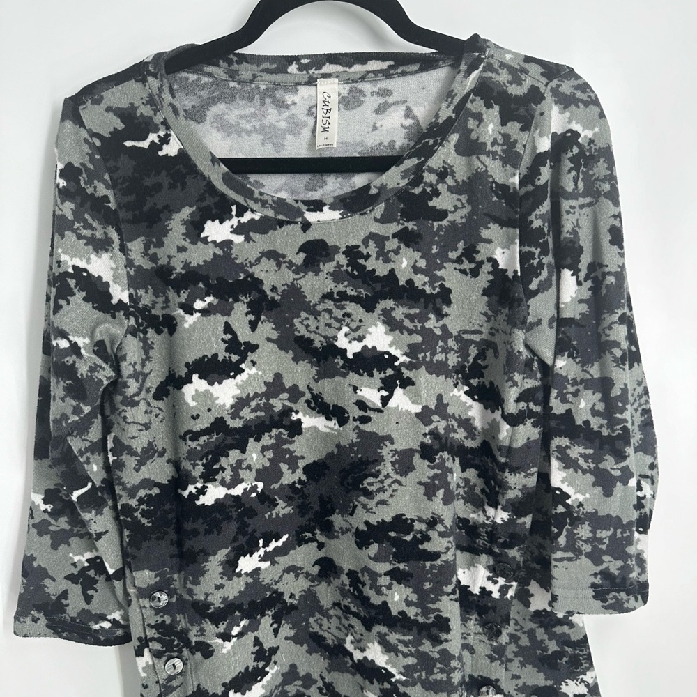 Cubism black/grey quarter sleeve sweater